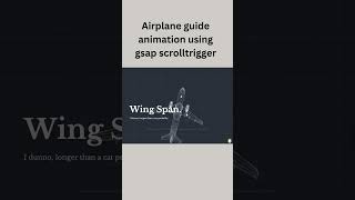 Airplane guide animation using gsap scrolltrigger  animation css threejs gsap gsapanimation [upl. by Dranyam]