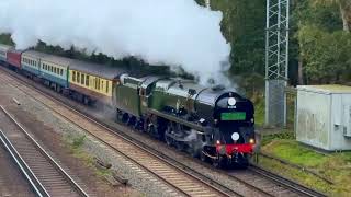 35028 CLAN LINE WITH THE 1Z28 DOWN ACE ROARS UNDER CURZON BRIDGE HEADING WEST ON SAT 12TH OCT 2024 [upl. by Daveta]