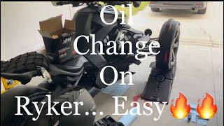 How to Change the Oil for a CanAm Ryker First Oil Change [upl. by Dibb]