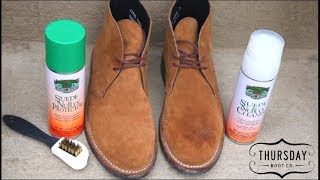 How To Clean Suede Thursday Boots amp Nubuck With Moneysworth [upl. by Gaudette]