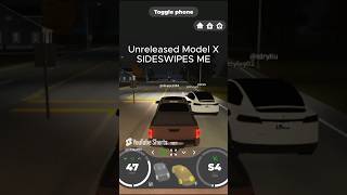 UNRELEASED Tesla Model X SIDESWIPES ME In Greenville Roblox car greenvilleupdate roblox shorts [upl. by Bumgardner686]