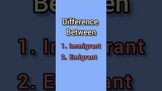 Immigrant Vs emigrant  Vocabulary  English speaking [upl. by Riocard]