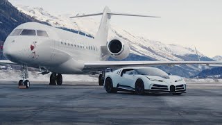 BUGATTI CENTODIECI A Day at Engadin Airport [upl. by Negah619]