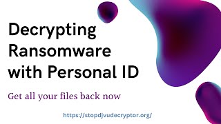 How to Decrypt any Ransomware with Personal ID 100 working solution of 2024  Stop Djvu Decryptor [upl. by Maisey]