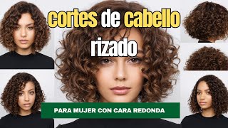 CORTES de cabello RIZADO para mujer CARA redonda  mejores CORTES DE CABELLO para mujer 2024 [upl. by Aitnom]