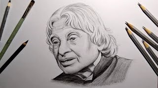 How to draw APJ Abdul Kalam step by step Pencil Drawing [upl. by Amil892]