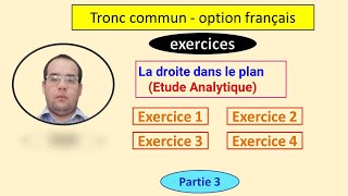 série dexercices tronc commun  la droite dans le plan  partie 3 [upl. by Acinna638]