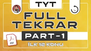 TYT FULL TEKRAR  İlk 12 Konu  Probleme Kadar  PDF  merthoca fulltekrar [upl. by Anelyak257]