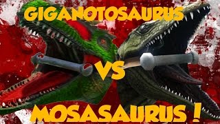 WHEN GIANTS COLLIDE  ARK Mosasaurus VS Giganotosaurus  10 Giganotosaurus VS 10 Mosasaurus [upl. by Suzanna]