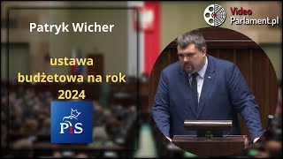 Patryk Wicher  ustawa budżetowa na rok 2024 [upl. by Minni]