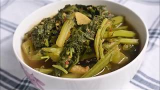 THOIDINGGA HANGGAMGA CHAMTHONG  MUSHTARD LEAVES AND POUNDED PERILLA SEEDS STEW [upl. by Ynattir]