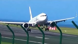 Crosswind Landing Plane Had Difficult Time Landing [upl. by Annawoj]