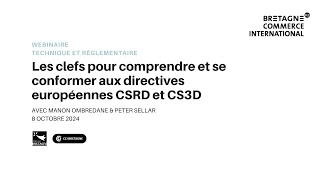 Les clefs pour comprendre et se conformer aux directives européennes CSRD et CS3D [upl. by Anahgem474]