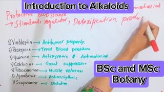 Introduction to alkaloidsPlant metabolismBsc and MSc botany [upl. by Leavelle]