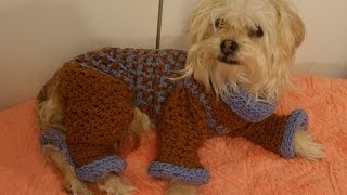 Sueter para perros a crochet crochet dog sweater [upl. by Enttirb514]