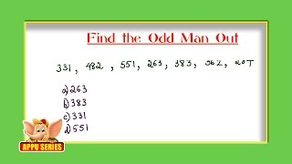 Odd Man Out Series  Find the Odd Number from the Random Series [upl. by Rube]