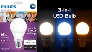 Review Philips SceneSwitch LED Bulb  Three Colors of White in One [upl. by Anayhd]