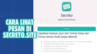 Cara lihat pesan di Secreto site id [upl. by Lairret]