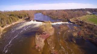 DRONE FLIGHT WALKERTON ONTARIO SAUGEEN RIVER [upl. by Helman819]