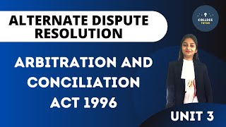 Arbitration and Conciliation Act 1996  Arbitration  ADR [upl. by Oker664]