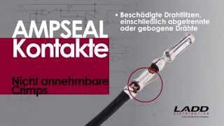 Crimpen von AMPSEAL Kontakten AMPSEAL Contact Crimping Instructions  German [upl. by Eggett]