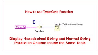 How to use Type Cast Function LabVIEW String and Hexadecimal String [upl. by Kassie]