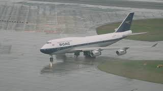 British Airways  BOAC 747 Arrival with ATC [upl. by Lednem]