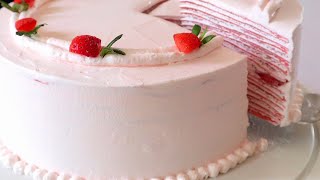 Strawberry crepe cake  a sweet masterpiece  Sakuras kitchen [upl. by Georgeta812]