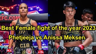 Best female fight of the year Phetjeeja vs Anissa Meksen  Full Fight [upl. by Ettennal463]