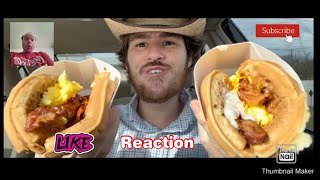 Reaction to Huddle House Breakfast Waffle Tacos Review [upl. by Nyved]