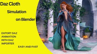 Simulation Daz cloth on Blender  Export Daz animation on blender easy [upl. by Trutko459]