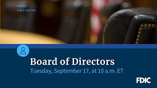 FDIC Board of Directors Meeting [upl. by Eliades]