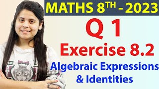 Q1  Ex 82 Algebraic Expressions amp Identities  NCERT Maths Class 8  Ch 8 New Syllabus CBSE 2023 [upl. by Aneleiram]