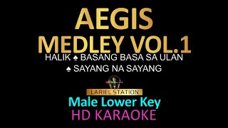 AEGIS Medley Karaoke vol1 Male Lower Key Halik  basang basa sa ulan  Sayang na sayang [upl. by Julietta]