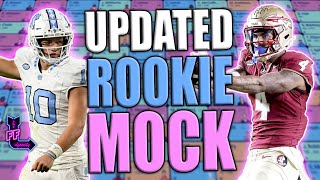 UPDATED DYNASTY ROOKIE MOCK DRAFT 4 ROUND  Superflex TE Premium Dynasty Fantasy Football 2024 [upl. by Herv]