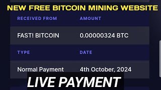 FREE BTC CLOUD MINING SITE  New Free Bitcoin Cloud Mining Website  New Free Cloud Mining Website [upl. by Ettenan]