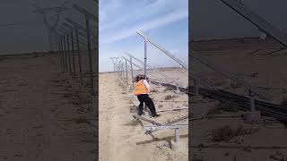 Base installation process for the photovoltaic support frame [upl. by Ress]