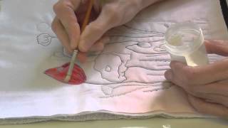 Using Inktense on Fabric  Part 2  with Deborah Wirsu [upl. by Ramak]