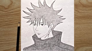 Megumi Fushiguro Drawing Anime Boy Step By Step Pencil Drawing Tutorial  Jujutsu Kaisen Anime [upl. by Meyers]