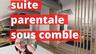 Suite parentale combles aménagés 30m2  projet 3D A ou B [upl. by Anoed336]