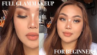 how to full glam makeup for beginners ♡ perfect for formal events graduation prom amp weddings [upl. by Earized190]