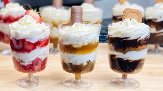 3 IDÉES DE DESSERTS DÉTÉ EN VERRINES AVEC LA MÊME CRÈME🍨 recette express⏱ Deli Cuisine [upl. by Lednew]