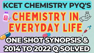 CHEMISTRY IN EVERYDAY LIFE ONE SHOT SYNOPSIS amp 2014 TO 2022 KCET PYQs SOLVED IN DETAIL  KCET 2023 [upl. by Otrevogir350]