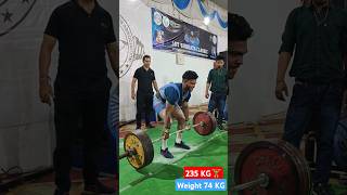 Deadlift 235 KG 🏋️‍♂️ No1 Conventional Lift Weight 74 KGshorts powerlifting bodybuilding workout [upl. by Simmons]