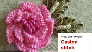 Hand Embroidery  Cast on stitch by EASY LEARNING BY ATIB [upl. by Ecirted371]