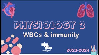 WBCs and Immunity  Physiology 2  Lecture 3 [upl. by Jean-Claude]