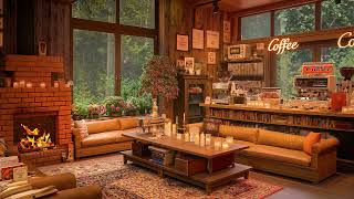 Summer Rainy amp Cozy Coffee Shop Ambience with Relaxing Jazz Instrumental Music to Study Work [upl. by Ioves]