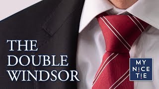 How to Tie a Tie Double Windsor Knot MIRRORED amp SLOW FOR BEGINNERS The Only Knot You Need to Know [upl. by Orel230]