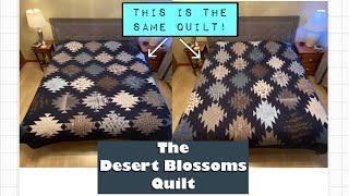 How to Make a Desert Blossoms Quilt Delectable Mountains Block Disappearing HST Free Tutorial [upl. by Rothwell]