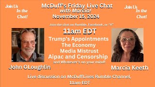 McDuffs Friday Live Chat with Marcia Nov 15 2024 [upl. by Elton]